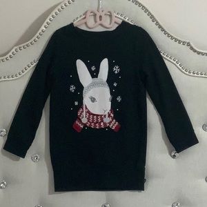Gymboree Snow Bunny Long Sleeve Navy Tunic Sweatshirt Small (5-6)